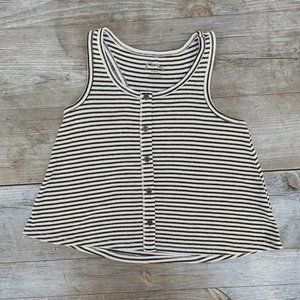 Striped Button up Tank Top